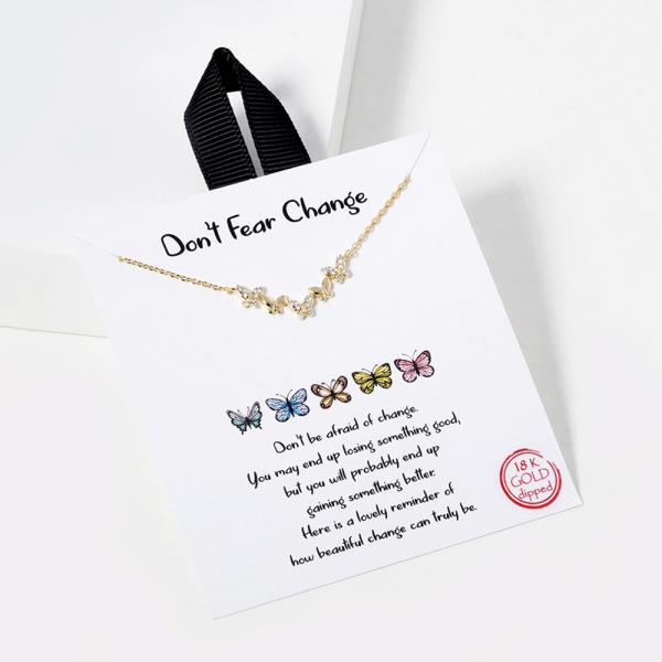 18K GOLD RHODIUM DIPPED DON`T FEAR CHANGE NECKLACE