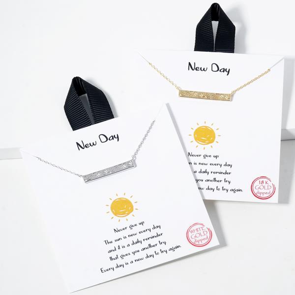 18K GOLD RHODIUM DIPPED SUN IS A NEW DAY NECKLACE