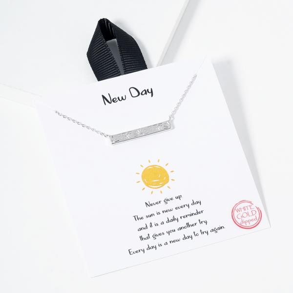 18K GOLD RHODIUM DIPPED SUN IS A NEW DAY NECKLACE