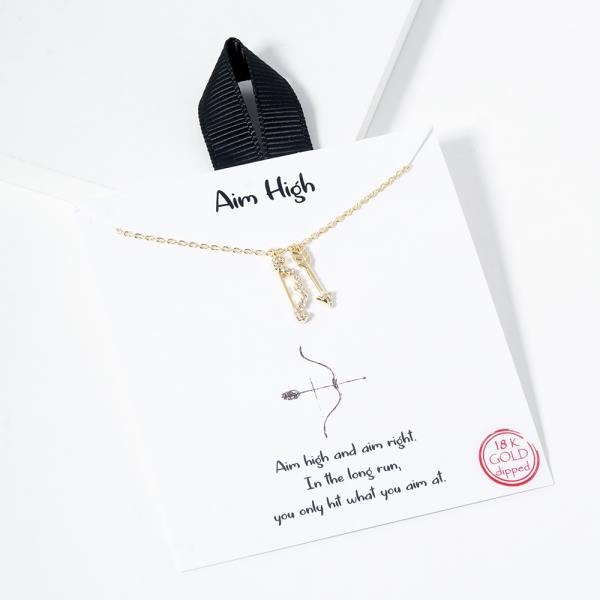 18K GOLD RHODIUM DIPPED AIM HIGH NECKLACE