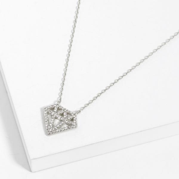 GOLD DIPPED CZ DIAMOND PENDANT NECKLACE