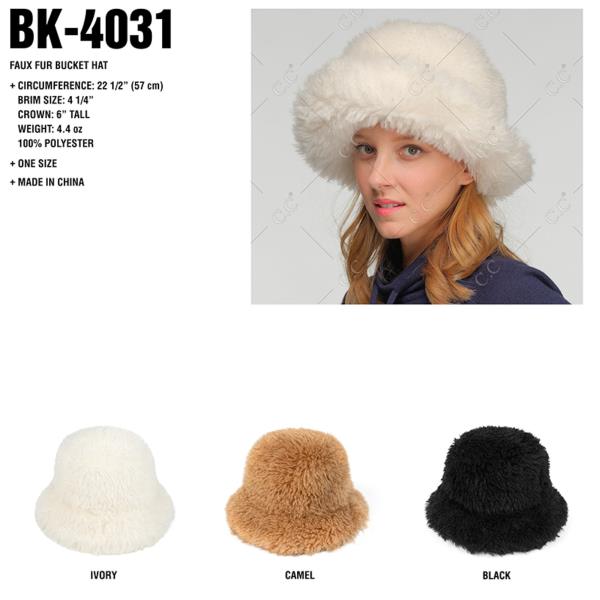 CC FAUX FUR BUCKET HAT