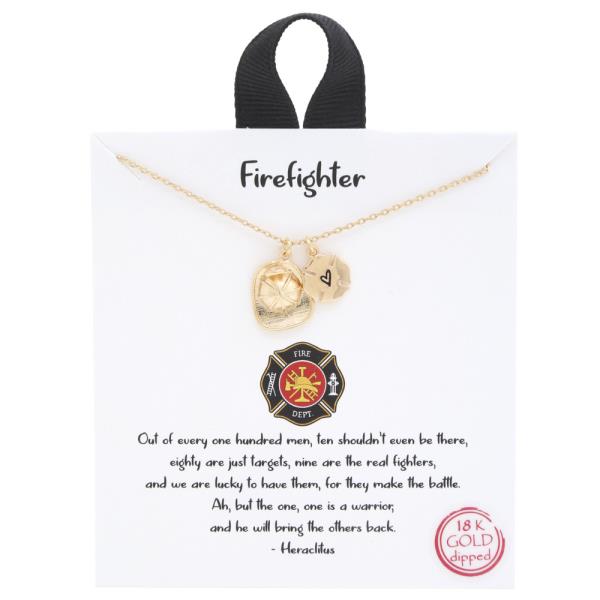 18K GOLD RHODIUM DIPPED FIREFIGHTER NECKLACE