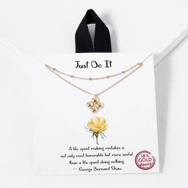 18K GOLD RHODIUM DIPPED JUST DO IT NECKLACE