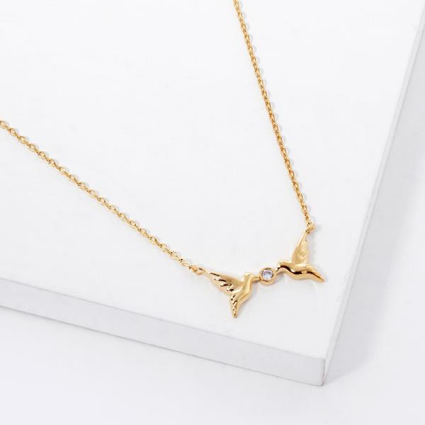 18K GOLD RHODIUM DIPPED TOGETHER NECKLACE