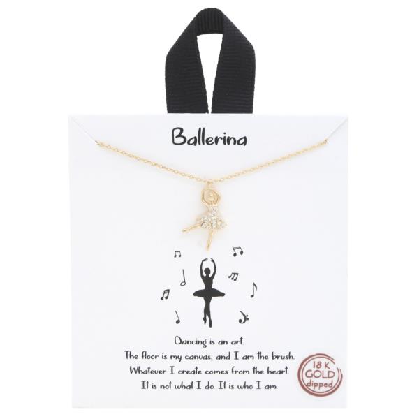 18K GOLD RHODIUM DIPPED BALLERINA NECKLACE