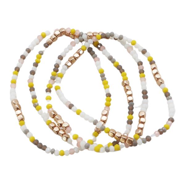 CUBE SEED BEAD BRACELET SET