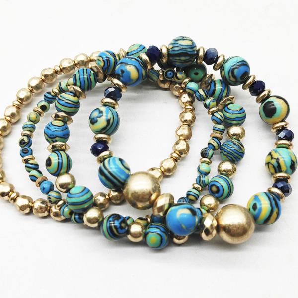 MULTI BEAD MULTI STRETCH BRACELET