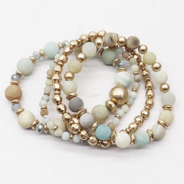 MULTI BEAD MULTI STRETCH BRACELET