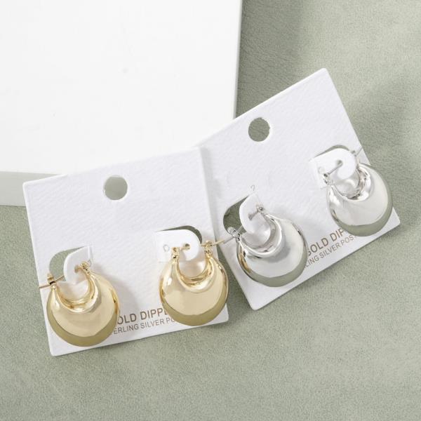 GOLD DIPPED METAL BALL HOOP EARRING