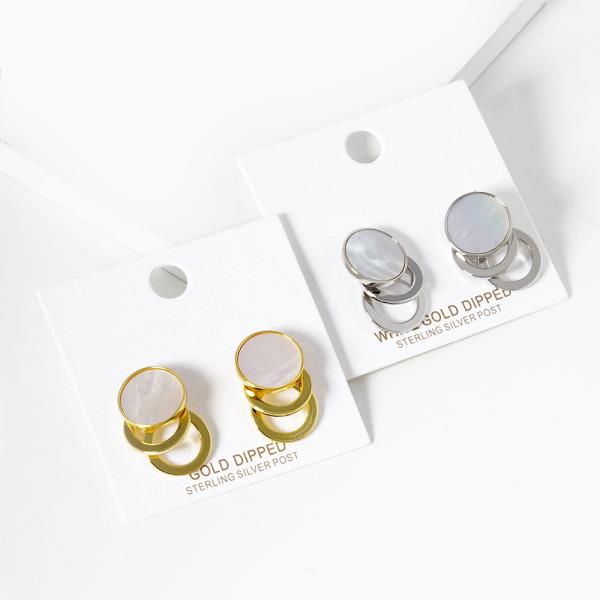 TRIPLE ROUND GOLD DIPPED EARRING