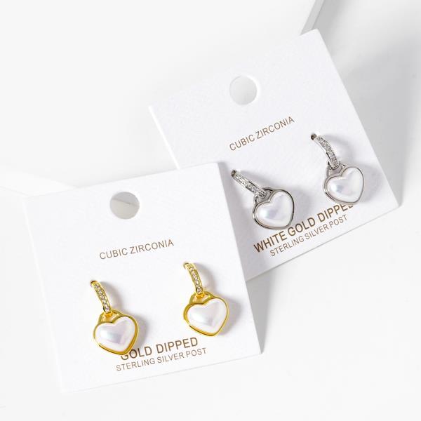 HEART CZ GOLD DIPPED EARRING