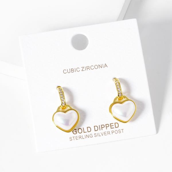 HEART CZ GOLD DIPPED EARRING