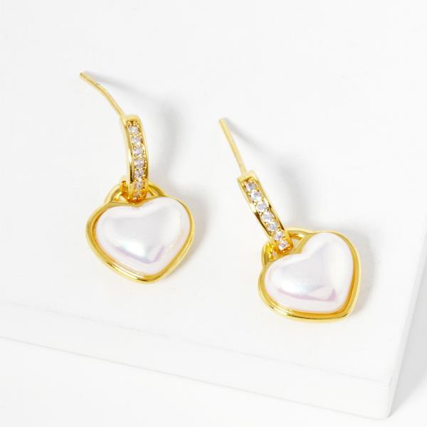 HEART CZ GOLD DIPPED EARRING
