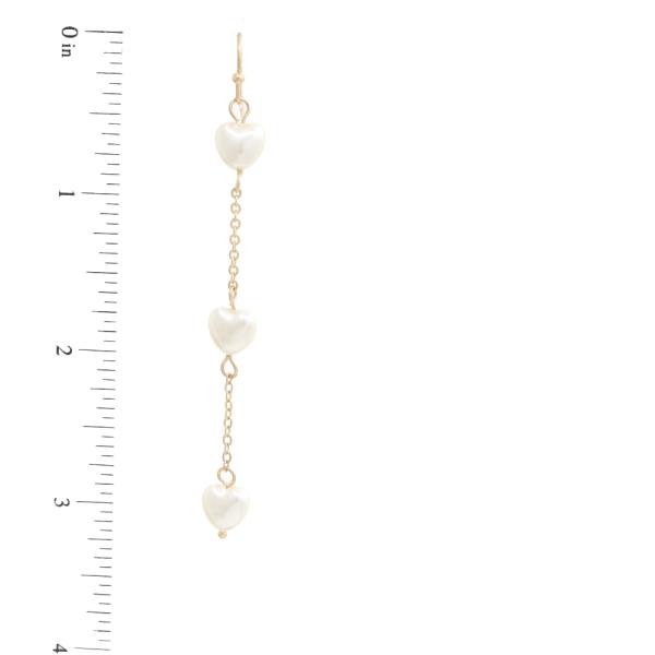 HEART PEARL BEAD DANGLE EARRING