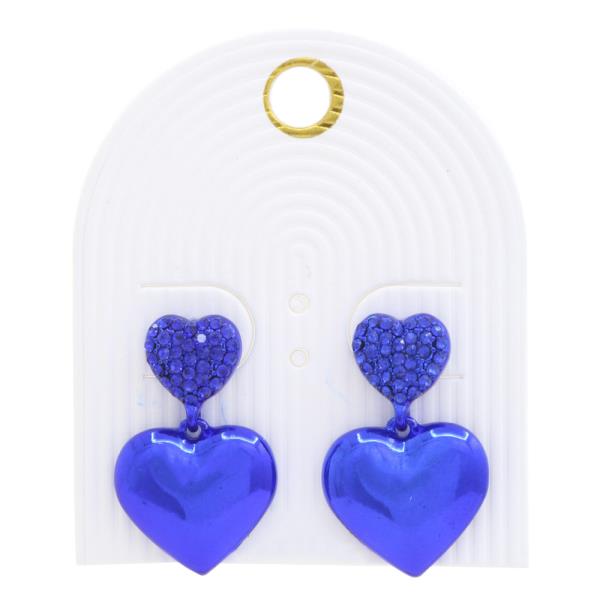 DOUBLE HEART DANGLE EARRING