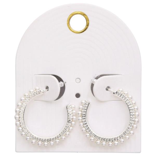 PEARL OPEN HOOP EARRING
