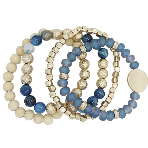 MULTI BEAD STRETCH BRACELET SET