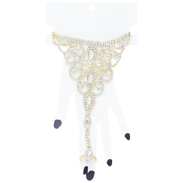 RHINESTONE CRYSTAL RING HAND JEWELRY BRACELET