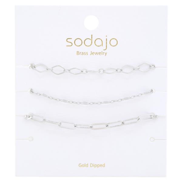 SODAJO OVAL LINK GOLD DIPPED ASSORTED BRACELET SET