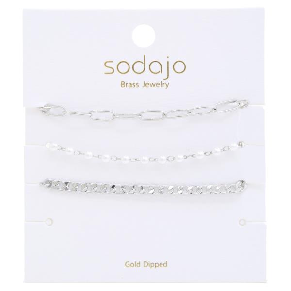 SODAJO CURB LINK GOLD DIPPED BRACELET SET