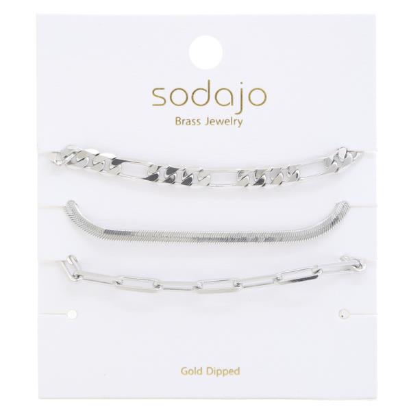 SODAJO FIGARO LINK GOLD DIPPED BRACELET SET