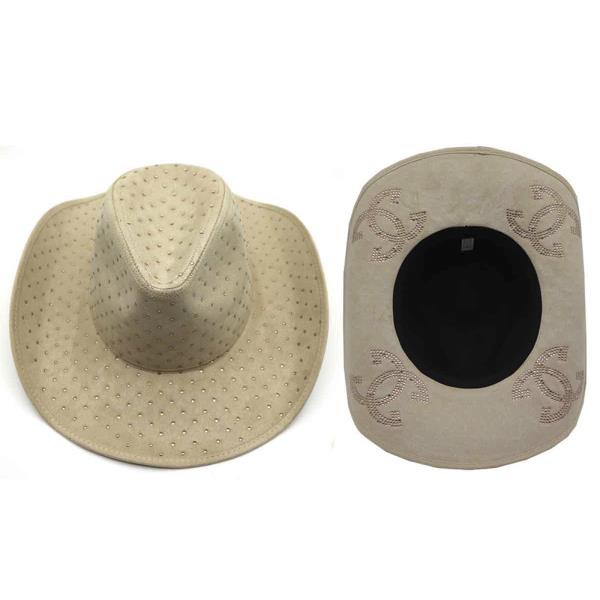 RHINESTONE STUDDED BOTTOM DOUBLE C COWBOY HAT