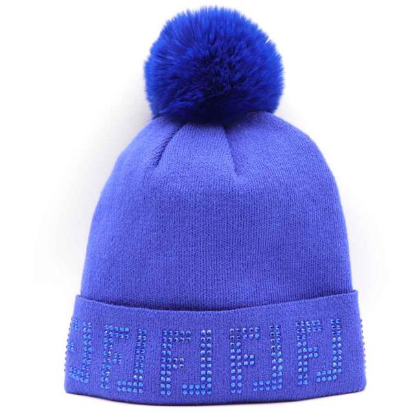 MAZE RHINESTONE POM POM BEANIES