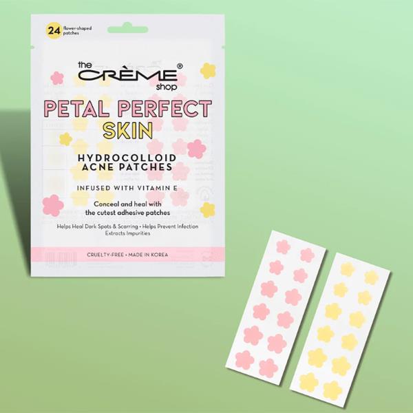 THE CREME SHOP PETAL PERFECT SKIN HYDROCOLLOID ACNE PATCHES SET PINK AND YELLOW