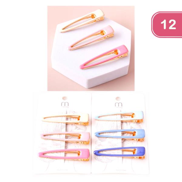 FASHION TRIANGLE ENAMEL METAL CLIP (12 UNITS)