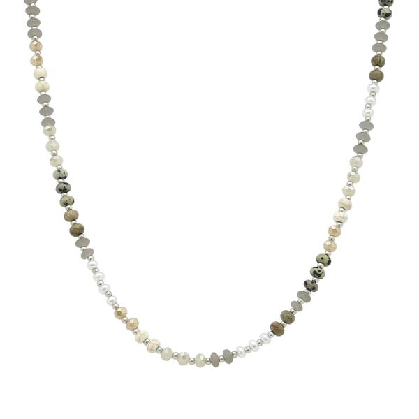 MIXED MATERIAL BEAD NECKLACE
