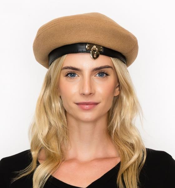 ELEGANT HEART LOCK BERET BRITISH VINTAGE HAT