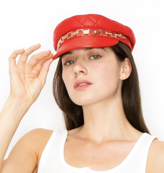 FASHION BAKERBOY HAT WITH CHAIN
