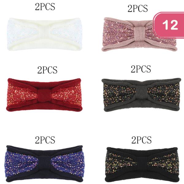 SEQUIN MID KNOT HEADBAND (12 UNITS)