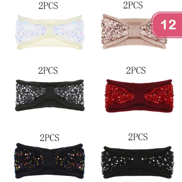 SEQUIN MID KNT HEADBAND (12 UNITS)