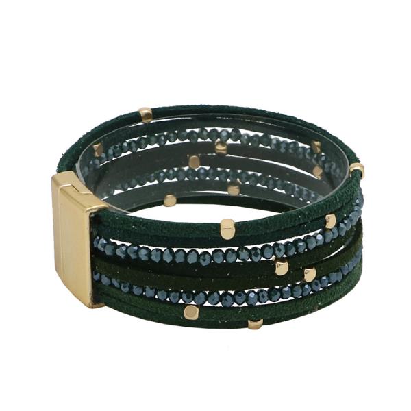 SUEDE AND GLASS MIX MAGNETIC BR
