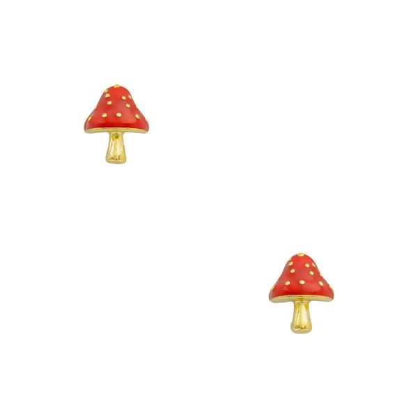 MUSHROOM GOLD PLATED BRASS EARRING