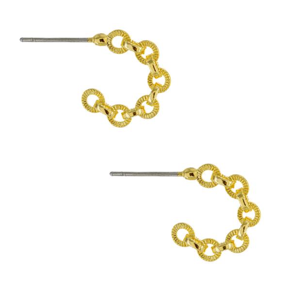 CIRCLE LINK GOLD PLATED BRASS EARRING