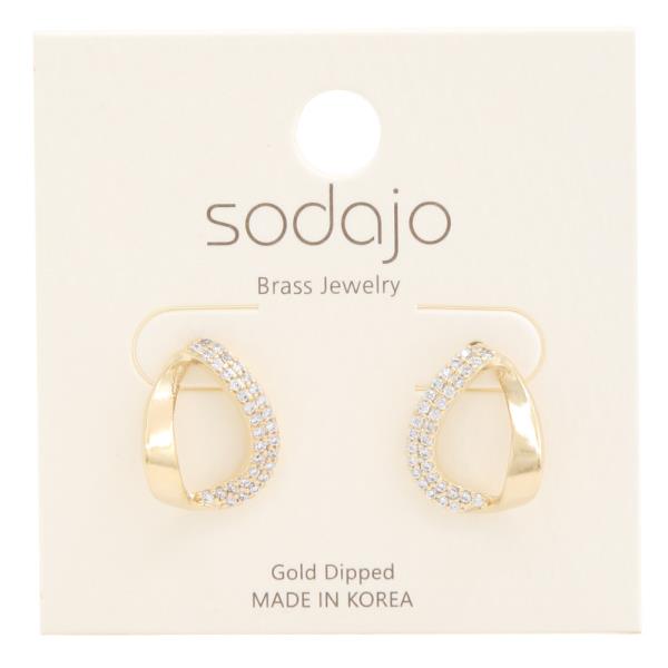 SODAJO CRYSTAL BENT GOLD DIPPED EARRING