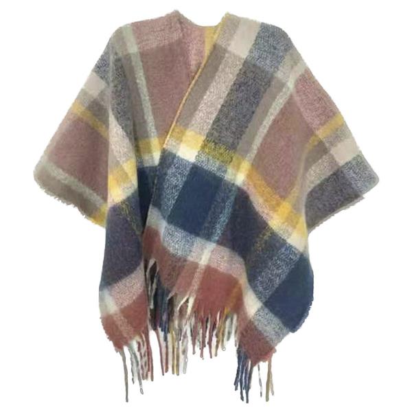 FASHION CHECK TASSEL SHAWL