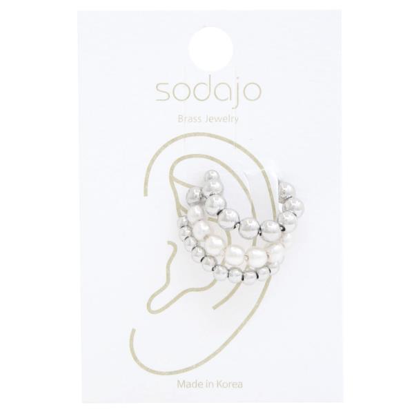 SODAJO GOLD DIPPED  PEARL BALL BEAD EAR CUFF