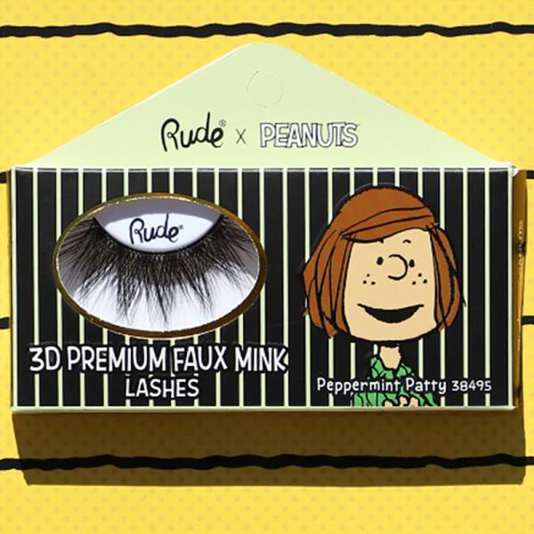 RUDE COSMETICS PEANUTS 3D PREMIUM FAUX MINK EYE LASHES PEPPERMINT PARTY
