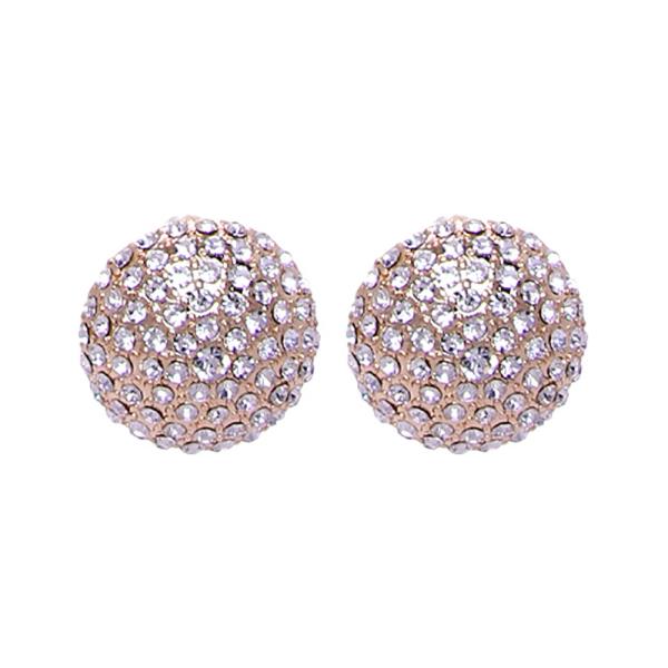 ROUND DOME CRYSTAL EARRING