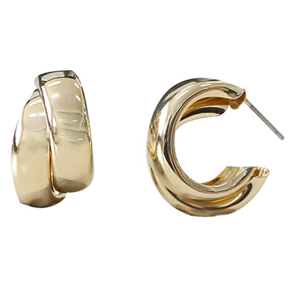 DOUBLE BOLD HOOP EARRING
