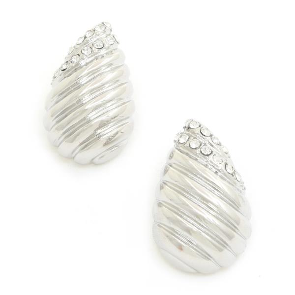 RHINESTONE LINED TEARDROP EARRING