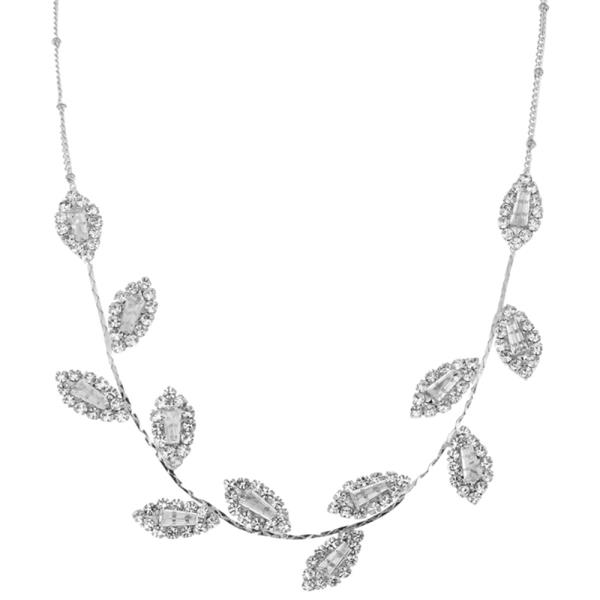 FASHION LEAVES CZ NECKLACE