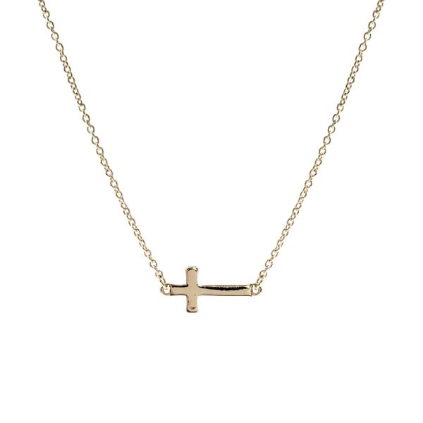 SIDEWAYS CROSS SIMPLE NECKLACE