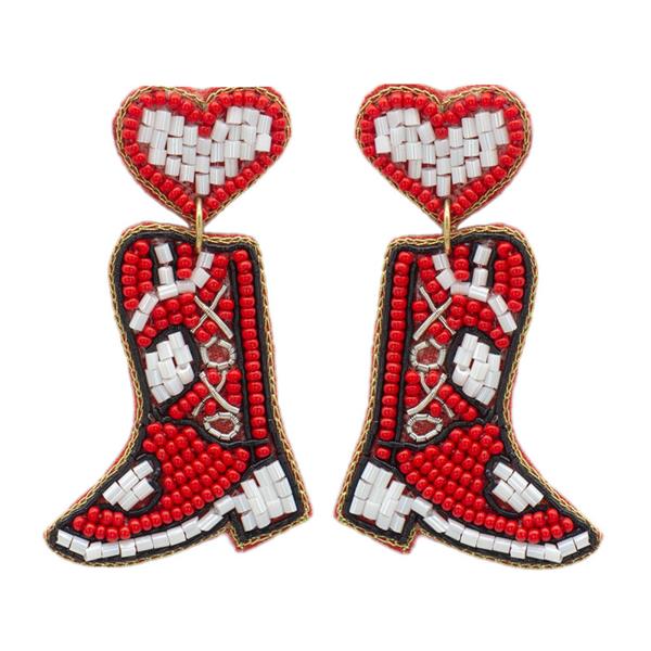 SEED BEAD COWGIRL BOOTS POST ER