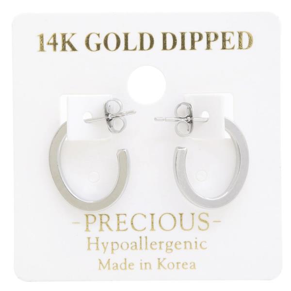 14K GOLD DIPPED OPEN OVAL HYPOALLERGENIC EARRING