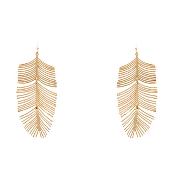 LEAF METAL DANGLE EARRING